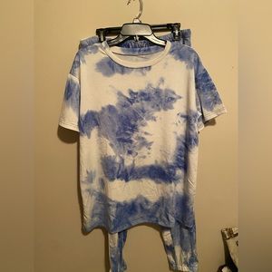 NWOT Blue Tie Dye Matching Set